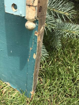 Antique Vintage Exterior Wood Door w/Glass Hardware Farmhouse 9