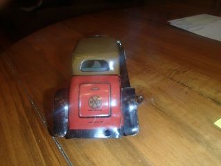 Vintage Marx Tin Litho Coupe Car with Wind Up Toy Vehicle 1930 ' s 10