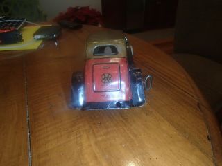 Vintage Marx Tin Litho Coupe Car with Wind Up Toy Vehicle 1930 ' s 11