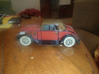 Vintage Marx Tin Litho Coupe Car With Wind Up Toy Vehicle 1930 