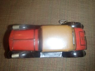 Vintage Marx Tin Litho Coupe Car with Wind Up Toy Vehicle 1930 ' s 5