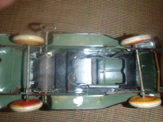 Vintage Marx Tin Litho Coupe Car with Wind Up Toy Vehicle 1930 ' s 7