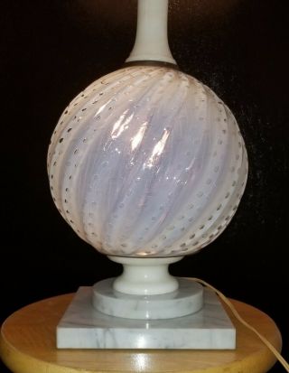 ARCHIMEDE SEGUSO LAMP Italian opalescent BUBBLE Glass Ball w/ Marble MASSIVE Orb 11