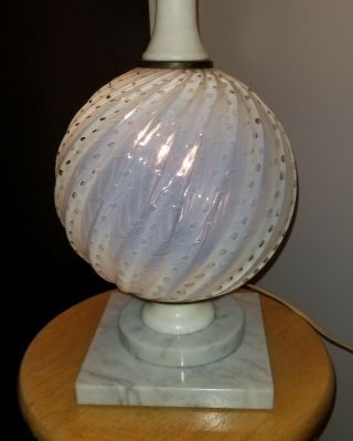 ARCHIMEDE SEGUSO LAMP Italian opalescent BUBBLE Glass Ball w/ Marble MASSIVE Orb 12