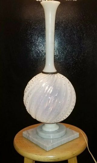 ARCHIMEDE SEGUSO LAMP Italian opalescent BUBBLE Glass Ball w/ Marble MASSIVE Orb 2