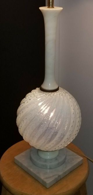 ARCHIMEDE SEGUSO LAMP Italian opalescent BUBBLE Glass Ball w/ Marble MASSIVE Orb 3