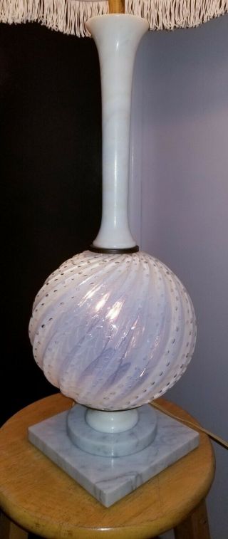 ARCHIMEDE SEGUSO LAMP Italian opalescent BUBBLE Glass Ball w/ Marble MASSIVE Orb 4