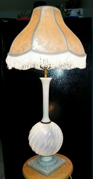 ARCHIMEDE SEGUSO LAMP Italian opalescent BUBBLE Glass Ball w/ Marble MASSIVE Orb 5