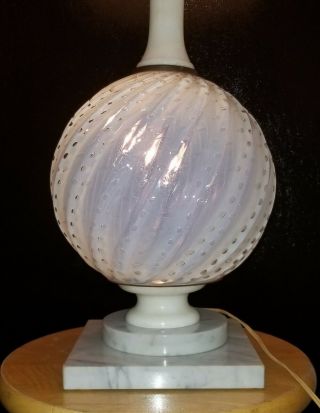 ARCHIMEDE SEGUSO LAMP Italian opalescent BUBBLE Glass Ball w/ Marble MASSIVE Orb 8