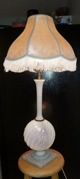 ARCHIMEDE SEGUSO LAMP Italian opalescent BUBBLE Glass Ball w/ Marble MASSIVE Orb 9