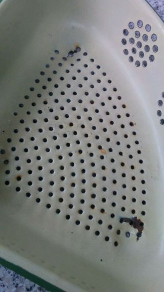 Primitive Enameled Metal Corner Sink Strainer 2