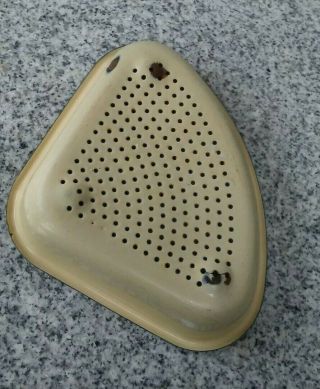 Primitive Enameled Metal Corner Sink Strainer 4