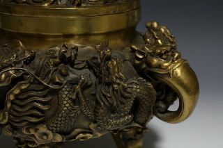 Japan Antique Edo Dragon INCENSE BURNER yoroi Kabuto tsuba koshirae katana Busho 4