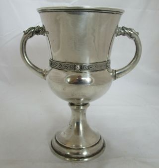 Good Antique Irish Sterling silver trophy cup,  Meath Hunt Races,  1929,  539g 5