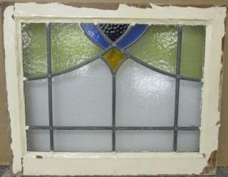 Mid Sized Old English Leaded Stained Glass Window Gorgeous Sweep 24 " X 19.  25 "