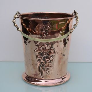 WMF Art Nouveau brass copper wine champagne cooler. 3