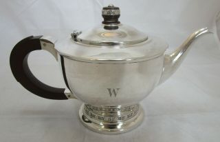 Smart George Vi Art Deco Sterling Silver Teapot,  567 Grams,  1939