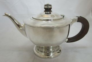 Smart George VI Art Deco Sterling silver teapot,  567 grams,  1939 2