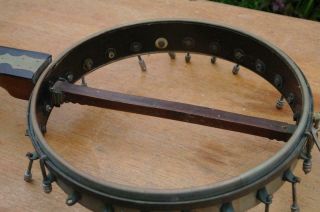 Antique 5 String Banjo Lyon & Healy? Bone & M.  O.  P c.  1910 VERY RARE Restoration 11