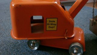 Tonka State HiWay Dept Department Shovel Orange old Metal Vintage Toy 2