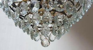 Antique Vintage Brass & RARE Crystals LARGE French Chandelier Lighting Ceiling 9