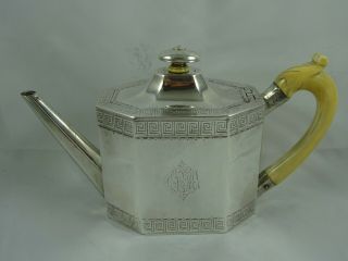 GEORGE III silver TEA POT,  1789,  547gm 2