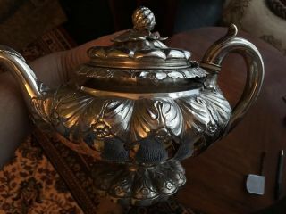 Exceptionally Good Hallmarked Silver Tea Pot Edinburgh 1827 843 Grams 5