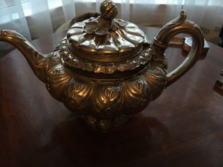 Exceptionally Good Hallmarked Silver Tea Pot Edinburgh 1827 843 Grams 8