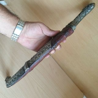 29 Old Rare Islamic Yemen Jewish Silver Jambiya Khanjar Dagger Knife 7