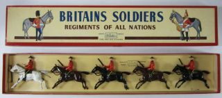 Vintage Britains Lead Toy Soldiers Royal Canadian Mounted Police Dress 1349 Box
