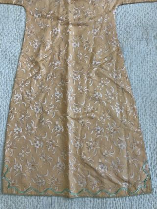 Vintage 1930s Chinese Yellow Floral Silk Damask Cheongsam Qipao Floral Closures 12