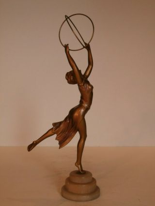 Art Deco Spelter Figure Of A Gymnast Lorenzl Style