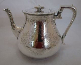 Good Antique Victorian Sterling silver teapot,  1875,  715 grams 2