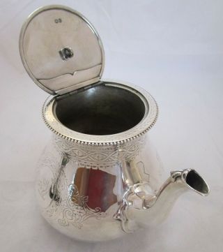 Good Antique Victorian Sterling silver teapot,  1875,  715 grams 5