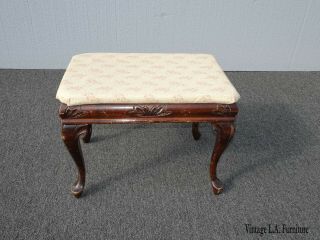 Vintage French Country Farmhouse Rustic Chic White Ottoman Bench