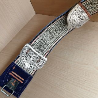 26 Old Islamic Yemeni Silver Carved Dagger Jambiya Khanjar Embroidered Belt 8