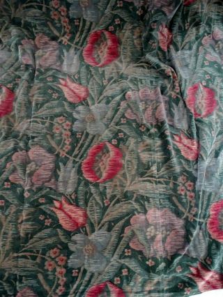 French antique fabric velvet 1920 time decor floral bedcover or hanging 2