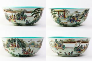 Chinese QING Shin Pottery in KENRYU year Large Bowl Highly Detailed Paint 2435 2