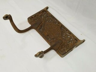 Antique Koken barber chair foot rest support lower with brackets cast iron 3