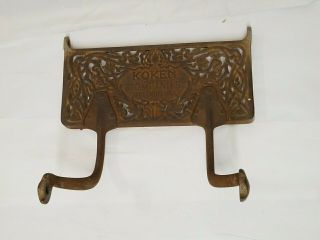 Antique Koken barber chair foot rest support lower with brackets cast iron 4