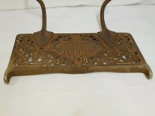 Antique Koken barber chair foot rest support lower with brackets cast iron 6