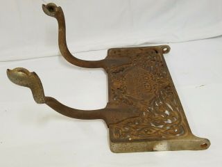 Antique Koken barber chair foot rest support lower with brackets cast iron 7
