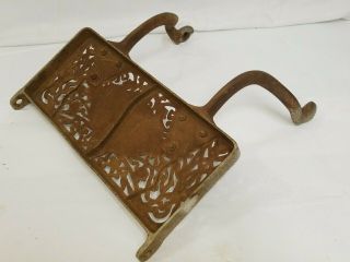 Antique Koken barber chair foot rest support lower with brackets cast iron 8