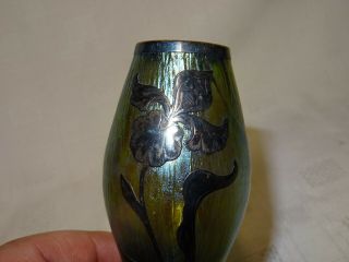 Attractive Art Nouveau Iridescent Overlay Glass 4 