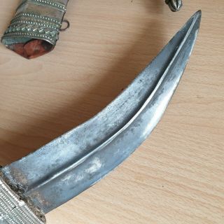 25 Old Rare Antique Islamic Yemeni Silver Carved Dagger Jambiya Khanjar Signed 12