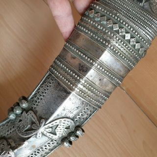 25 Old Rare Antique Islamic Yemeni Silver Carved Dagger Jambiya Khanjar Signed 6