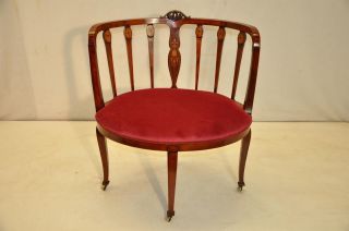Antique Inlaid Sheraton Style Mahogany Corner Chair,  19th Century