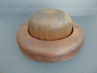 Antique Wooden Bowler Hat Mold