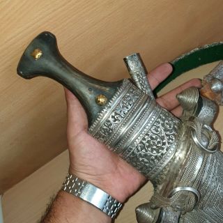 24 Old Islamic Omani Silver Jambiya Jambya Khanjar Bedouin Dagger,  OKAPI Knife 4