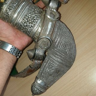 24 Old Islamic Omani Silver Jambiya Jambya Khanjar Bedouin Dagger,  OKAPI Knife 5